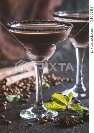 glasses of coffee cocktail 53092984