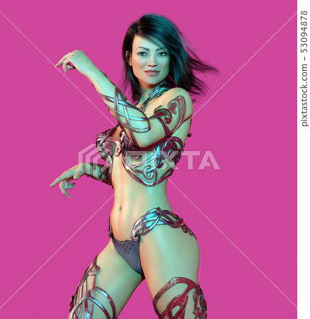 Attractive young woman with a body decoration 53094878