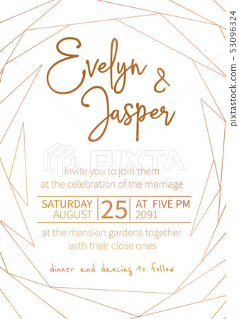 Vector set of wedding invitations. On a white gray 53096324