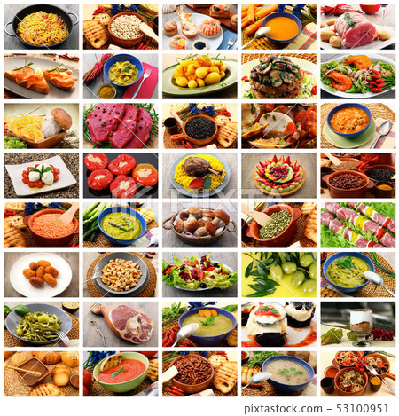 gastronomy collage in white background 53100951