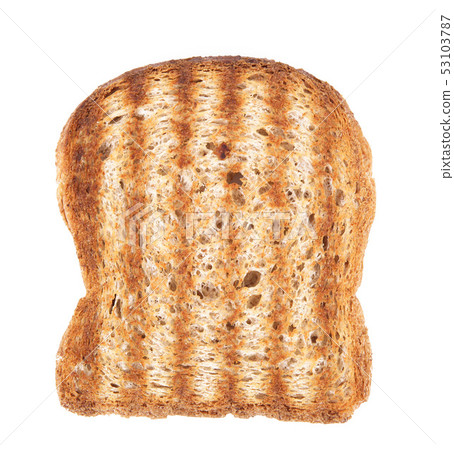 white bread slice on white background 53103787