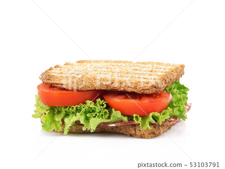 sandwich with salami and tomato 53103791