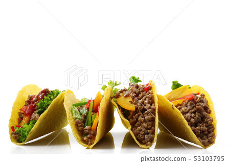 mexican tacos on white background 53103795