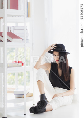 Asian model woman standing and pompous.. Asian model woman standing and pompous.. 53106373