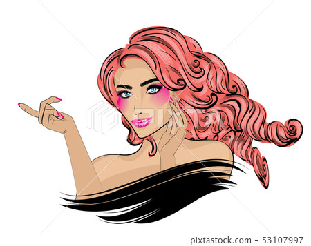 Pop art woman portrait Pop art woman portrait 53107997