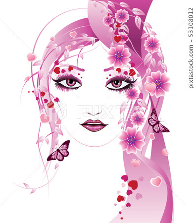 Pink floral girl 53108012