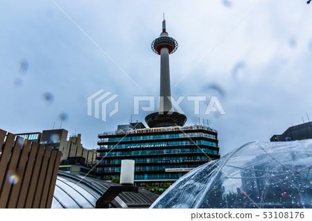 Kyoto Tower in the rain 53108176