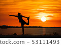 silhouette of one woman exercise 53111493