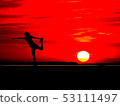 silhouette of one woman exercise 53111497