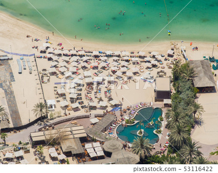 Dubai Marina Beach. View from the height. 53116422