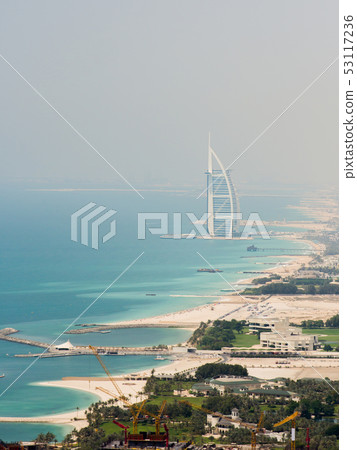 The coast of the city of Dubai. View from the height. 53117236