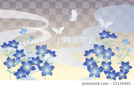 日式材料，中國風鈴草，蝴蝶 53120485