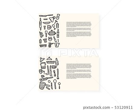 Set of vector kitchen equipments in doodle style. Set of vector kitchen equipments in doodle style. 53120911