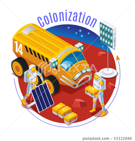 Mars colonization on isolated background 53122048