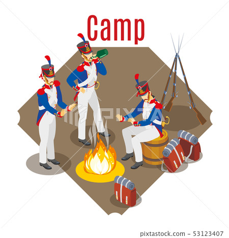 Napoleon's grenadiers on isolated background Napoleon's grenadiers on isolated background 53123407