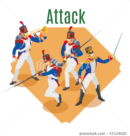 Napoleon's grenadiers on isolated background Napoleon's grenadiers on isolated background 53124085