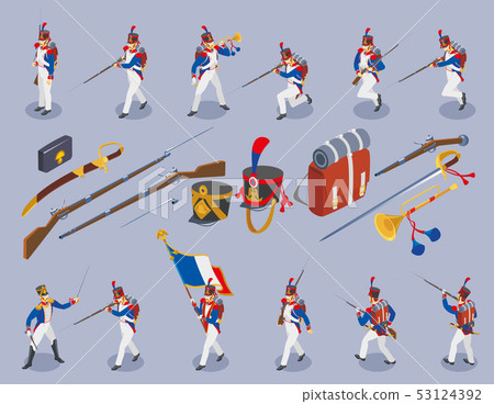 Napoleon's grenadiers on isolated background 53124392
