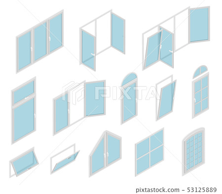 Windows Types Sign 3d Icon Set Isometric View. Vector 53125889