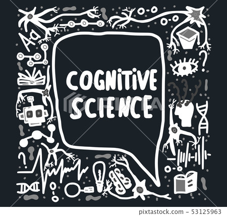Cognitive science handwritten lettering. 53125963