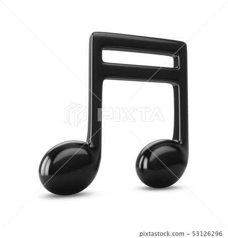 3d Rendering Black Music Note isolated on white 3d Rendering Black Music Note isolated on white 53126296