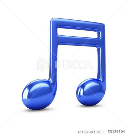 3d Rendering Blue Music Note isolated on white - Stock Illustration ...