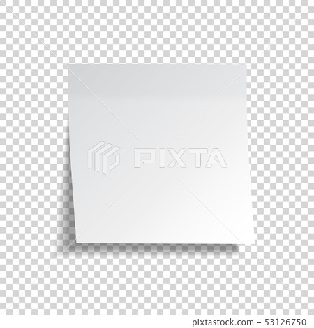 Realistic sticky note. White paper. Message on notepaper. Reminder. Eps10 vector. 53126750