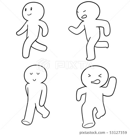 vector set of people walk and run 53127359