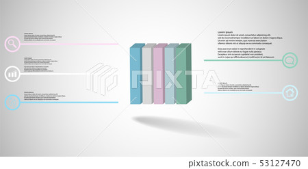 3D illustration infographic template with embossed 53127470