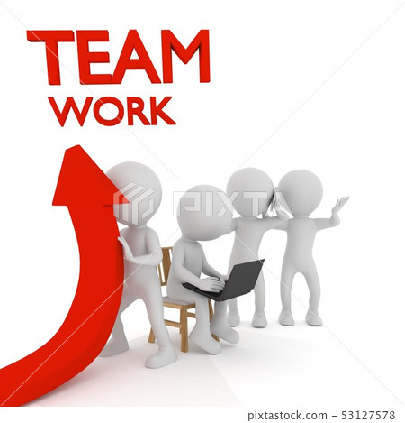 Team Work - Business Man. 3D rendering 53127578