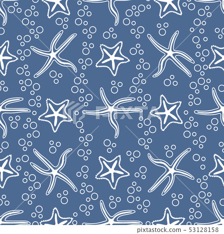 Vector seamless pattern with starfish. - Stock Illustration [53128158 ...