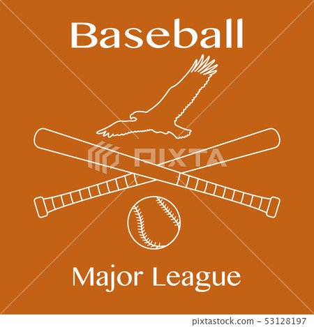 Baseball bats, ball and eagle. Vector illustration 53128197