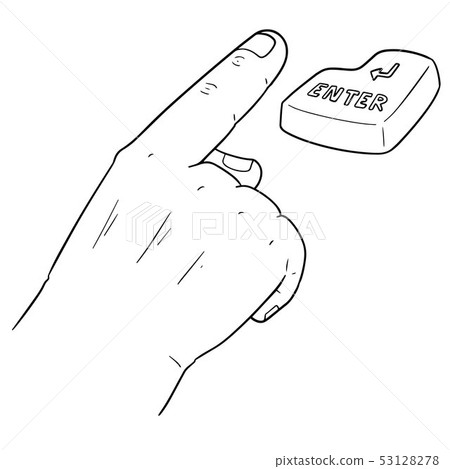vector set of hand and enter button 53128278