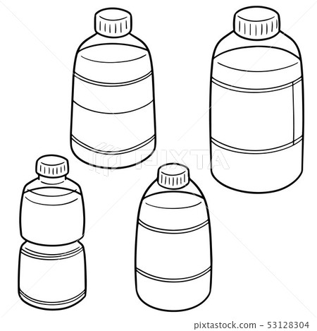 vector set of water bottle 53128304