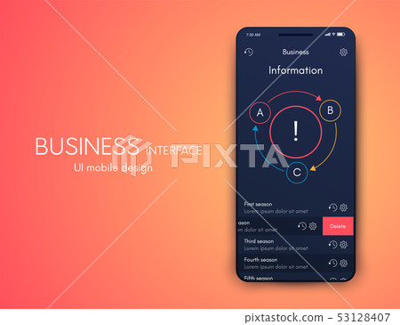 Vector graphics mobile infographics with three options. Template for creating mobile applications Vector graphics mobile infographics with three options. Template for creating mobile applications 53128407