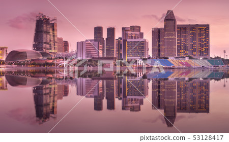 Business district and Marina bay in Singapore 53128417