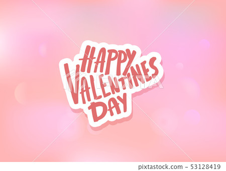 Happy Vallentines Day handwritten lettering. 53128419