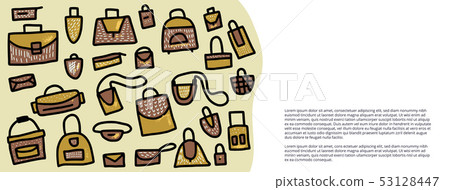 Vector set of bags in doodle style. 53128447