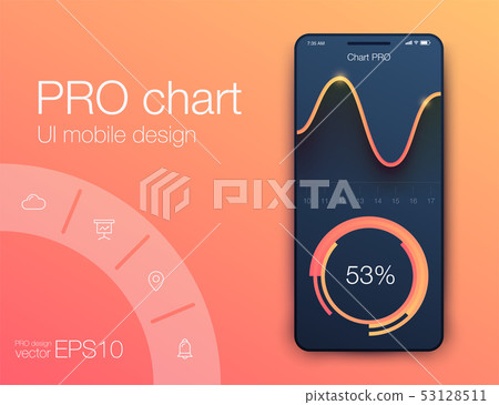 Vector graphics mobile infographics with two...-插圖素材 [53128511] - PIXTA圖庫