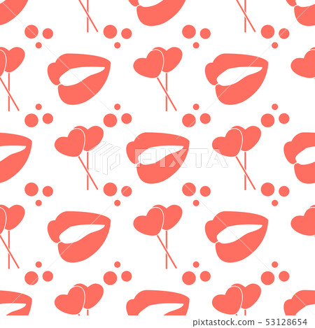 Pattern heart shaped sweets, lipsValentine's Day 53128654