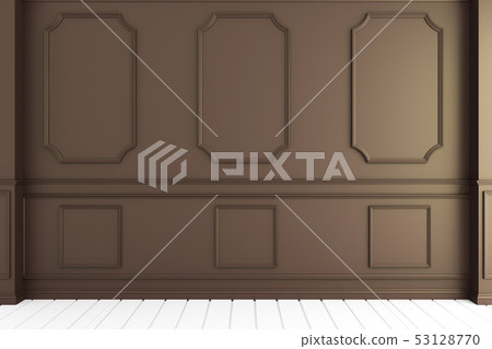 luxury room interior with wall moulding design 53128770