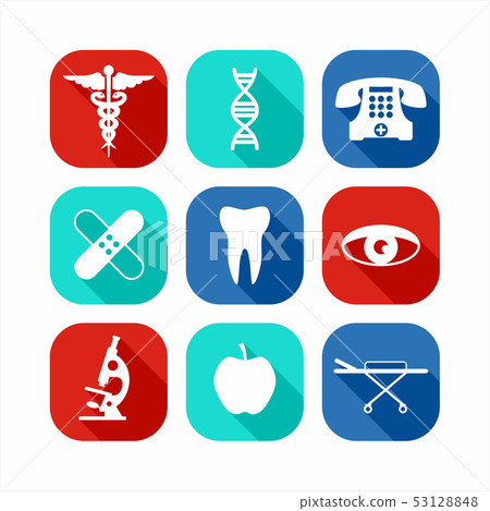 Medical icon set color background. - Stock Illustration [53128848] - PIXTA