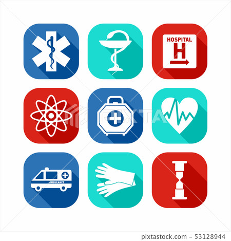 Medical icon set color background. - Stock Illustration [53128944] - PIXTA