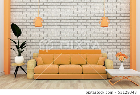 Loft interior mock up with sofa and decoration 53129348