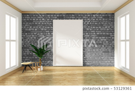 Interior Design Empty Room Gray Brick Wall Stock Illustration 53129361 Pixta