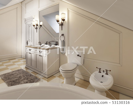 Bathroom Attic - White Attic Bathroom Interior Corner Stock Illustration Illustration Of Hotel Copy 125655477 / I'm not sure how big your attic bedroom is, but have a look at the following pictures for some.