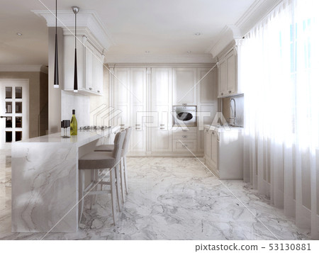 Luxury kitchen with opaline furniture in art Deco 53130881