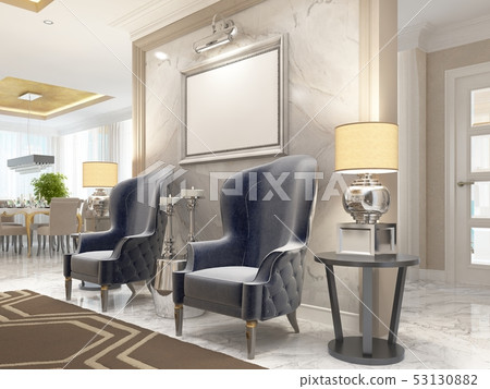 Two luxurious armchairs in the style of art Deco. 53130882