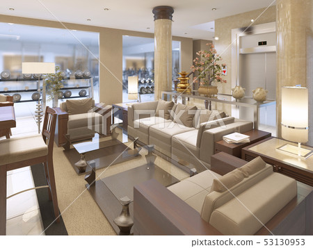 The lounge area in the premises of the Spa hotel. 53130953