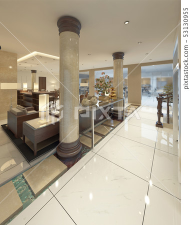 The entrance to the lobby is the resort's luxury 53130955