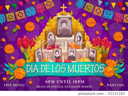 Mexican Dia de los muertos holiday, altar photos 53131165
